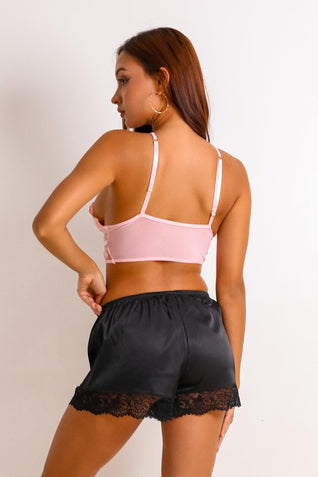 Elsie Silken Shorts Set - Pink