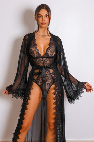 Ember Noir Muse Robe Set - Black