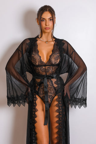 Ember Noir Muse Robe Set - Black