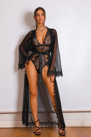 Ember Noir Muse Robe Set - Black