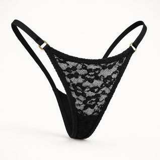 FREE GIFT - Noir Lace Thong - Black