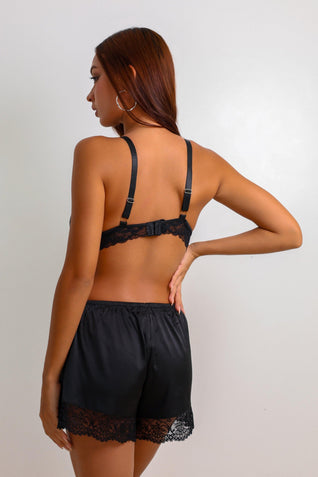 Jonet Silken Shorts Set - Black