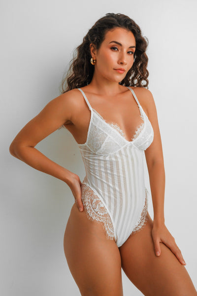 Lacy Bliss Bodysuit - Weiß