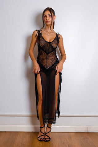 Lyonell Lingerie Kleid - Schwarz