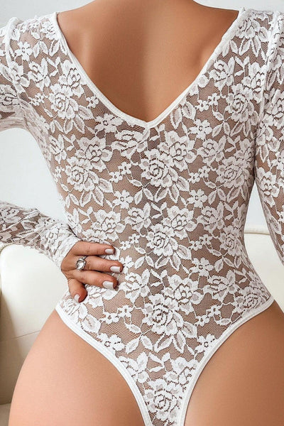 Mckayla Langarm-Bodysuit - Weiß