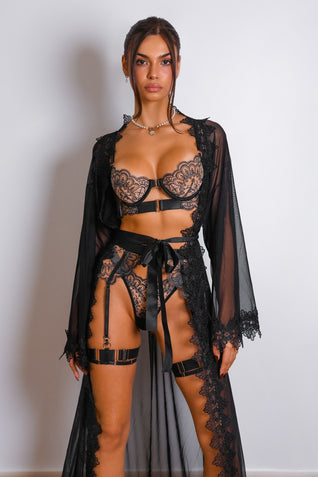 Sidonie Noir Muse Robe Set - Black