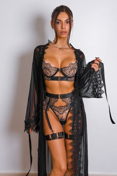 Sidonie Noir Muse Robe Set - Black