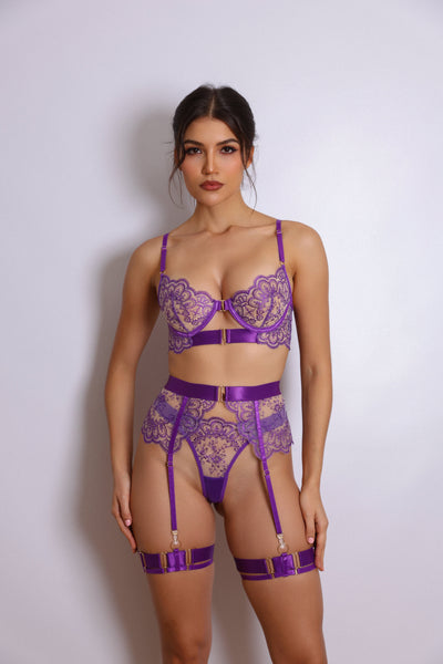 Sidonie Thong & Garter - Violet