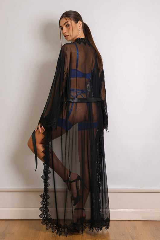 Sienna Noir Muse Robe Set - Black